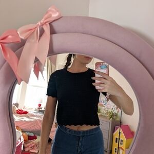 Black Chunky Knit Top Size Small